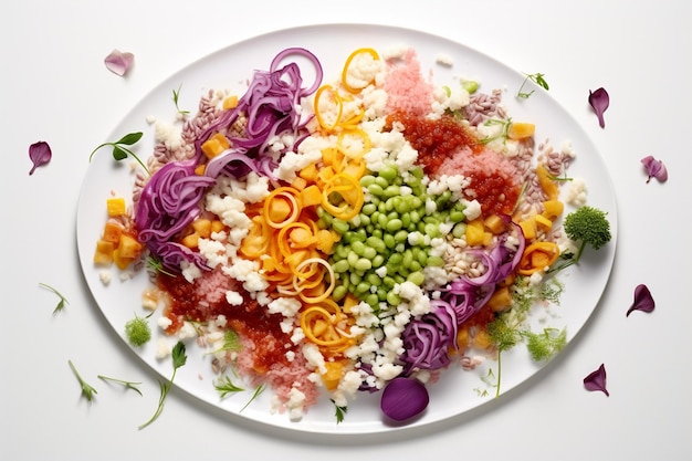 farfurie cu mâncare colorată